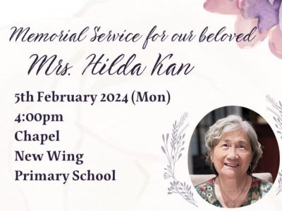 Memorial Service for our beloved Mrs. Hilda Kan